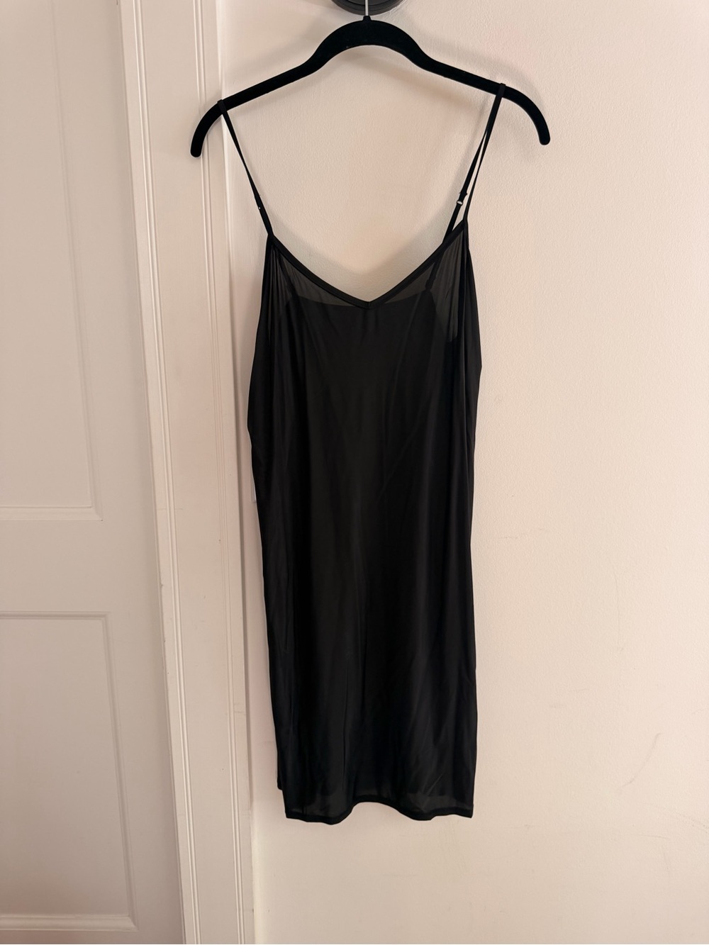 Calvin Klein Black Slip Dress with Subtle Logo